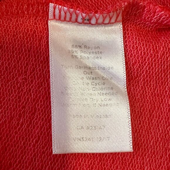 T by Talbots Womens Dress Coral Terry Drawstring Striped Shirt Size XS - Picture 9 of 10